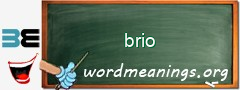 WordMeaning blackboard for brio